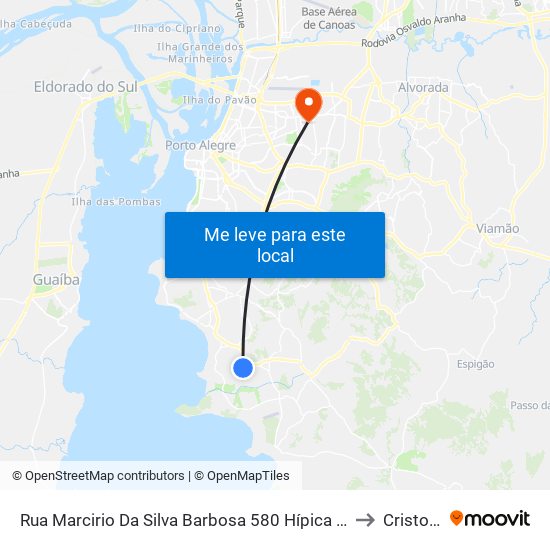 Rua Marcirio Da Silva Barbosa 580 Hípica Porto Alegre - Rio Grande Do Sul 91755 Brasil to Cristo Redentor map