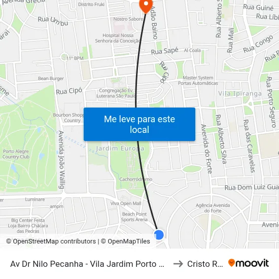 Av Dr Nilo Pecanha - Vila Jardim Porto Alegre - Rs 90470-001 Brasil to Cristo Redentor map