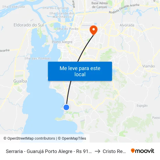 Serraria - Guarujá Porto Alegre - Rs 91770-120 Brasil to Cristo Redentor map