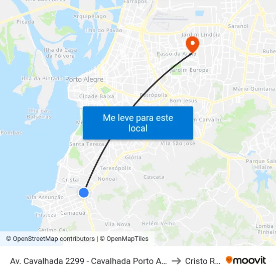 Av. Cavalhada 2299 - Cavalhada Porto Alegre - Rs 91740-001 Brasil to Cristo Redentor map