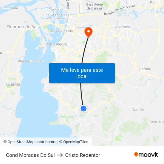 Cond Moradas Do Sul to Cristo Redentor map