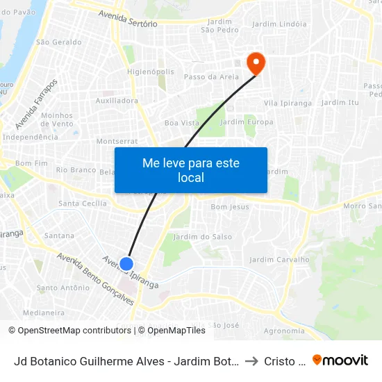 Jd Botanico Guilherme Alves - Jardim Botânico Porto Alegre - Rs 90690-300 Brasil to Cristo Redentor map