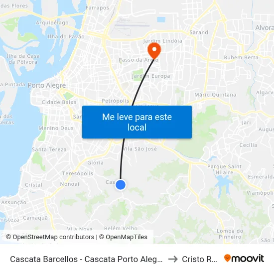 Cascata Barcellos - Cascata Porto Alegre - Rs 91712-150 Brasil to Cristo Redentor map