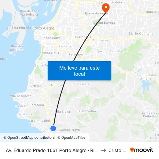 Av. Eduardo Prado 1661 Porto Alegre - Rio Grande Do Sul 91751-000 Brasil to Cristo Redentor map