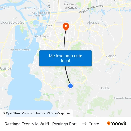 Restinga Econ Nilo Wulff - Restinga Porto Alegre - Rs 91792-330 Brasil to Cristo Redentor map