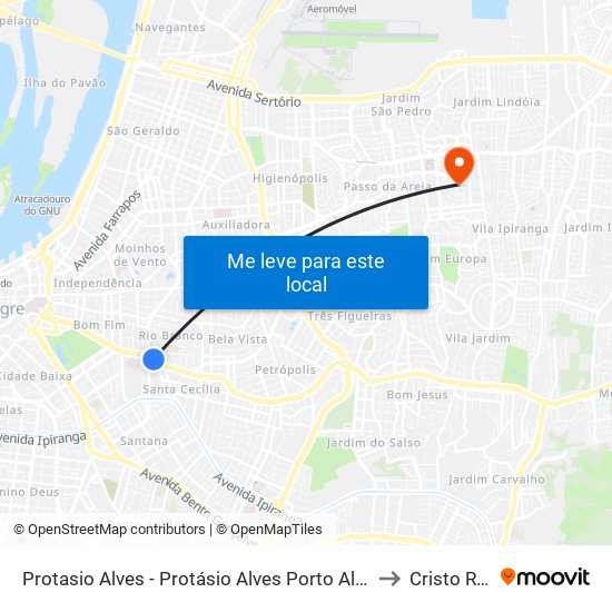 Protasio Alves - Protásio Alves Porto Alegre - Rs 90420-160 Brasil to Cristo Redentor map