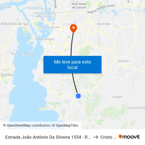 Estrada João Antônio Da Silveira 1554 - Restinga Porto Alegre - Rs 91790-400 Brasil to Cristo Redentor map
