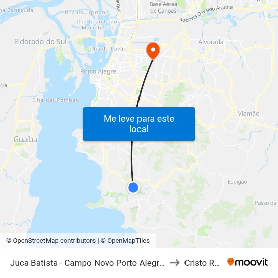 Juca Batista - Campo Novo Porto Alegre - Rs 91755-851 Brasil to Cristo Redentor map