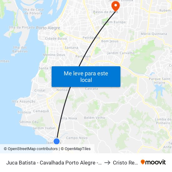 Juca Batista - Cavalhada Porto Alegre - Rs 91751-155 Brasil to Cristo Redentor map
