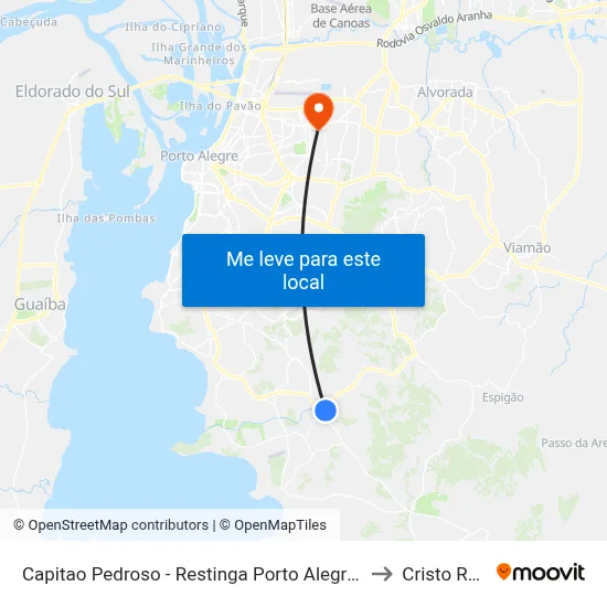 Capitao Pedroso - Restinga Porto Alegre - Rs 91790-400 Brasil to Cristo Redentor map