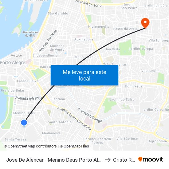 Jose De Alencar - Menino Deus Porto Alegre - Rs 90850-150 Brasil to Cristo Redentor map