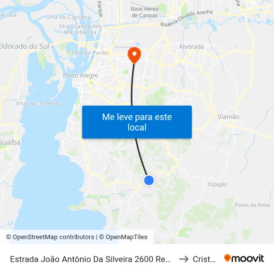 Estrada João Antônio Da Silveira 2600 Restinga Porto Alegre - Rio Grande Do Sul 91790 Brasil to Cristo Redentor map