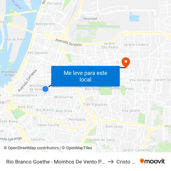 Rio Branco Goethe - Moinhos De Vento Porto Alegre - Rs 90510-002 Brasil to Cristo Redentor map
