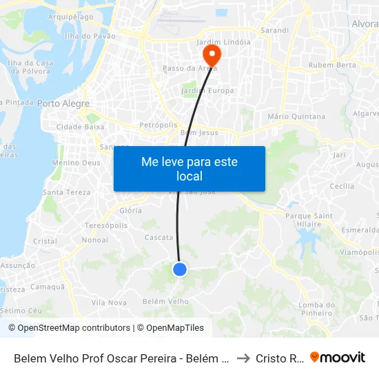 Belem Velho Prof Oscar Pereira - Belém Velho Porto Alegre - Rs Brasil to Cristo Redentor map