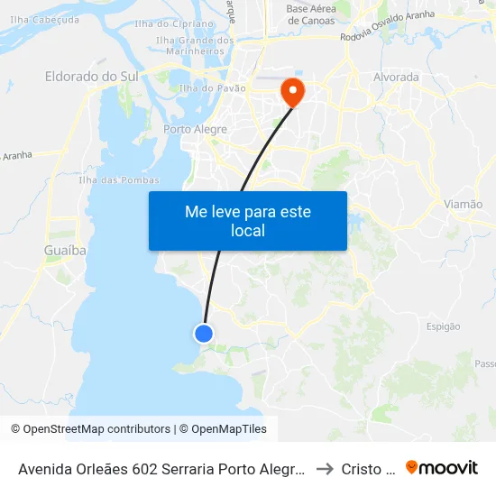 Avenida Orleães 602 Serraria Porto Alegre - Rio Grande Do Sul 91770-620 Brasil to Cristo Redentor map