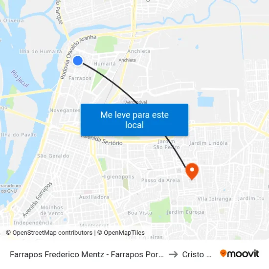 Farrapos Frederico Mentz - Farrapos Porto Alegre - Rs 90250-350 Brasil to Cristo Redentor map