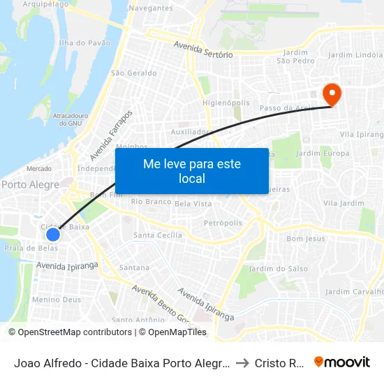Joao Alfredo - Cidade Baixa Porto Alegre - Rs 90050-003 Brasil to Cristo Redentor map