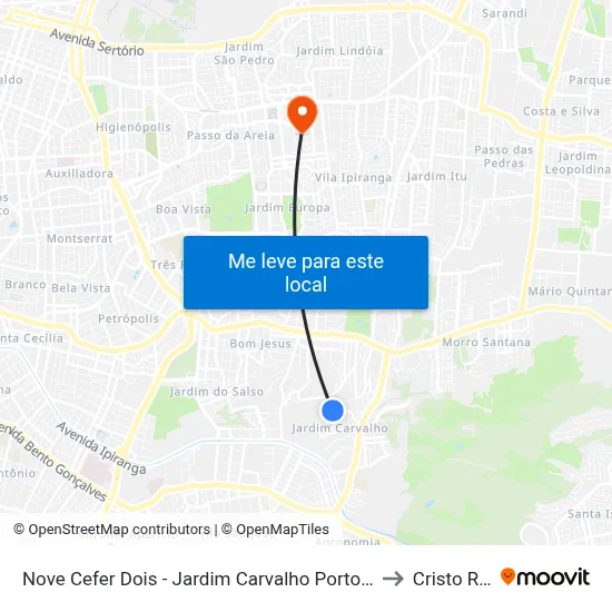 Nove Cefer Dois - Jardim Carvalho Porto Alegre - Rs 91430-692 Brasil to Cristo Redentor map