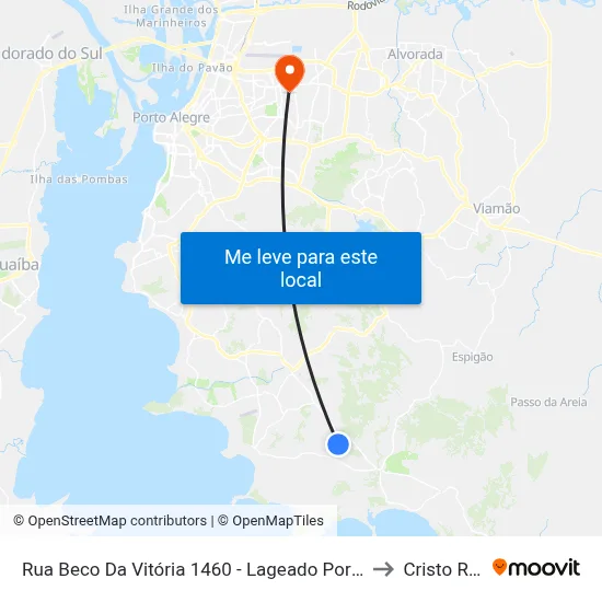 Rua Beco Da Vitória 1460 - Lageado Porto Alegre - Rs 91780 Brasil to Cristo Redentor map