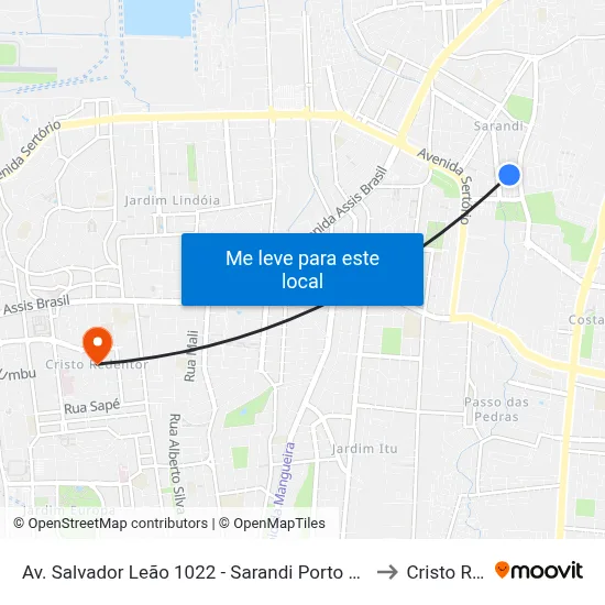 Av. Salvador Leão 1022 - Sarandi Porto Alegre - Rs 91130-700 Brasil to Cristo Redentor map