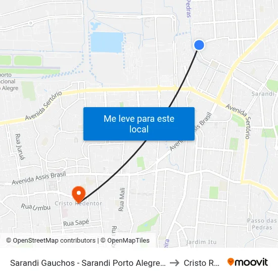 Sarandi Gauchos - Sarandi Porto Alegre - Rs 91110-090 Brasil to Cristo Redentor map
