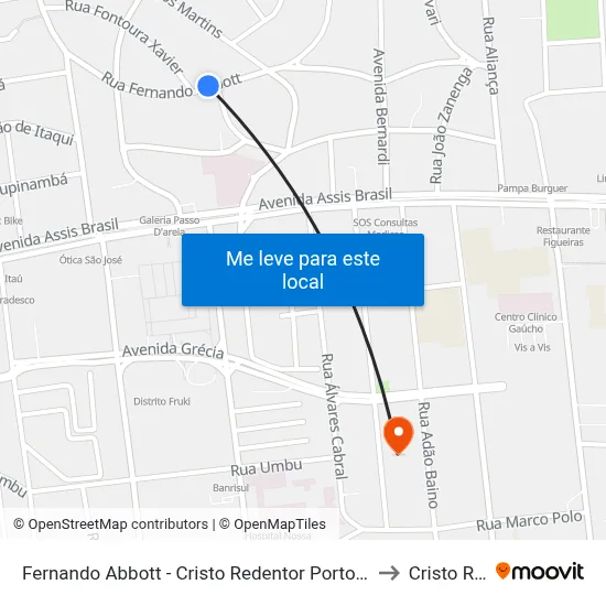 Fernando Abbott - Cristo Redentor Porto Alegre - Rs 91010-004 Brasil to Cristo Redentor map