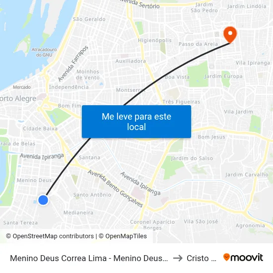 Menino Deus Correa Lima - Menino Deus Porto Alegre - Rs 90850-250 Brasil to Cristo Redentor map