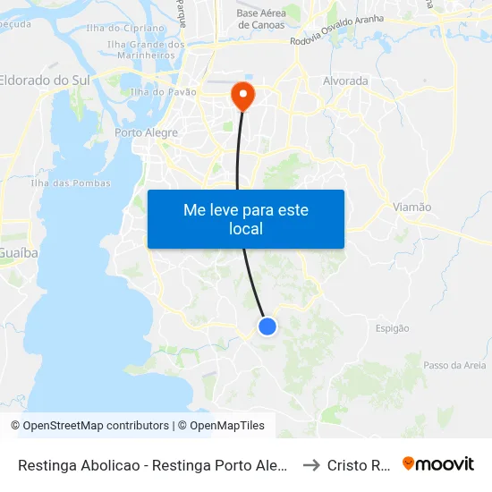 Restinga Abolicao - Restinga Porto Alegre - Rs 91790-230 Brasil to Cristo Redentor map