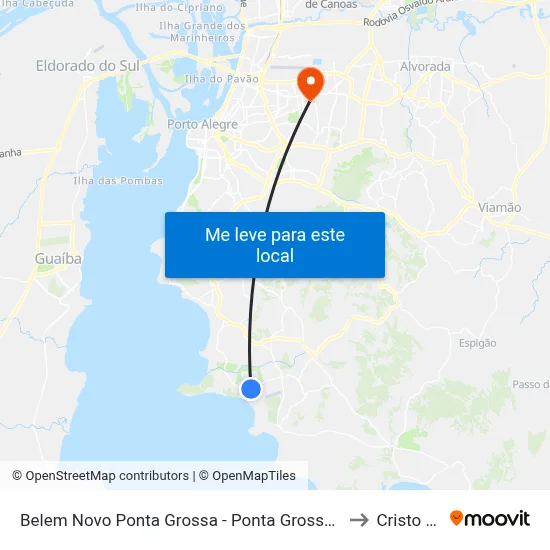 Belem Novo Ponta Grossa - Ponta Grossa Porto Alegre - Rs 91780-590 Brasil to Cristo Redentor map