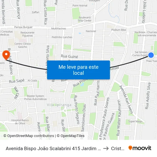 Avenida Bispo João Scalabrini 415 Jardim Itu-Sabará Porto Alegre - Rio Grande Do Sul 91225 Brasil to Cristo Redentor map
