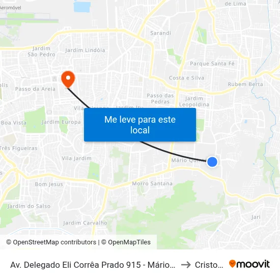 Av. Delegado Eli Corrêa Prado 915 - Mário Quintana Porto Alegre - Rs 91260-300 Brasil to Cristo Redentor map