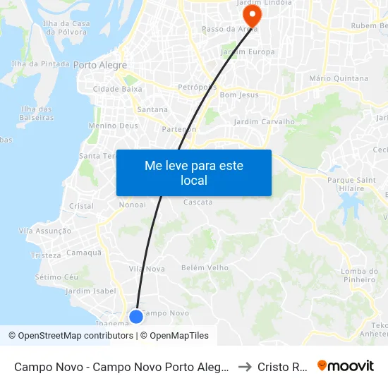 Campo Novo - Campo Novo Porto Alegre - Rs 91751-443 Brasil to Cristo Redentor map