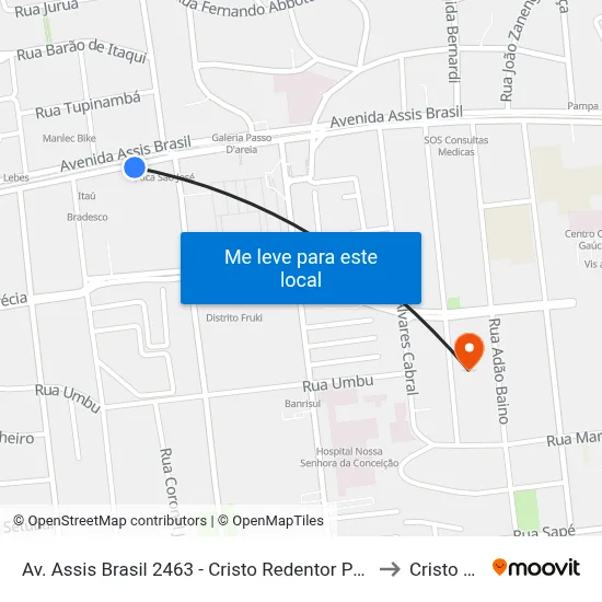 Av. Assis Brasil 2463 - Cristo Redentor Porto Alegre - Rs 91010-006 Brasil to Cristo Redentor map