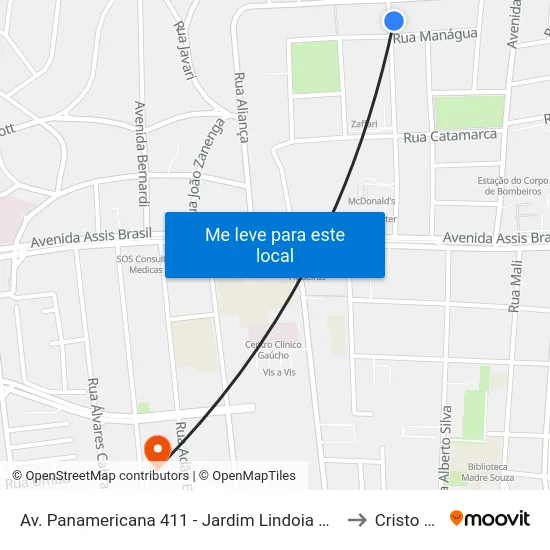 Av. Panamericana 411 - Jardim Lindoia Porto Alegre - Rs 91050-001 Brasil to Cristo Redentor map