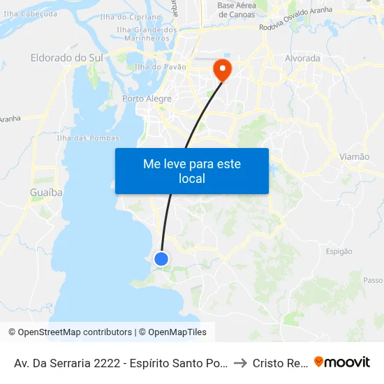 Av. Da Serraria 2222 - Espírito Santo Porto Alegre - Rs Brasil to Cristo Redentor map