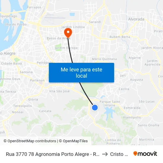 Rua 3770 78 Agronomia Porto Alegre - Rio Grande Do Sul 91540 Brasil to Cristo Redentor map