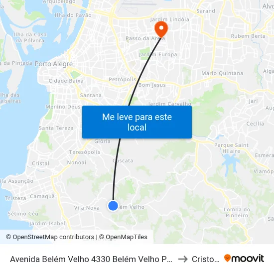 Avenida Belém Velho 4330 Belém Velho Porto Alegre - Rio Grande Do Sul 91740-810 Brasil to Cristo Redentor map