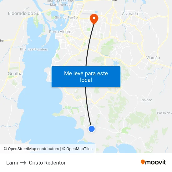 Lami to Cristo Redentor map