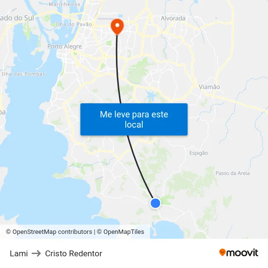 Lami to Cristo Redentor map