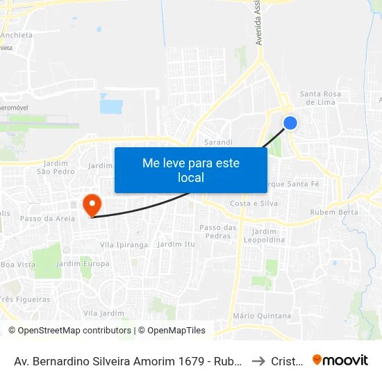 Av. Bernardino Silveira Amorim 1679 - Rubem Berta - Rubem Berta Porto Alegre - Rs 91160-170 Brasil to Cristo Redentor map