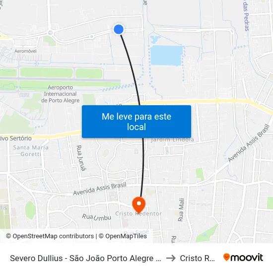 Severo Dullius - São João Porto Alegre - Rs 90200-310 Brasil to Cristo Redentor map