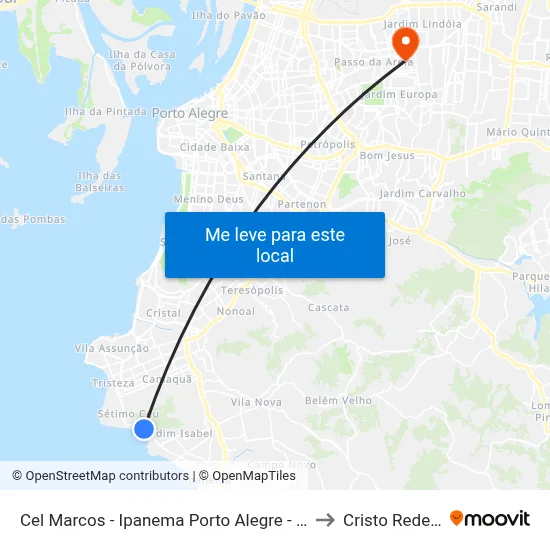Cel Marcos - Ipanema Porto Alegre - Rs Brasil to Cristo Redentor map