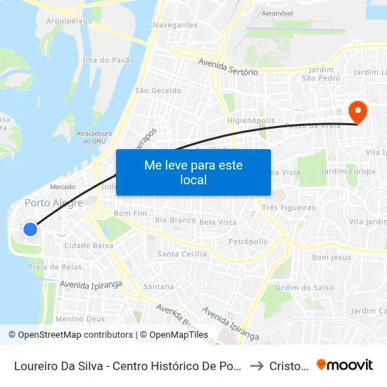 Loureiro Da Silva - Centro Histórico De Porto Alegre Porto Alegre - Rs 90050-240 Brasil to Cristo Redentor map
