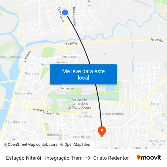 Estação Niterói - Integração Trem to Cristo Redentor map