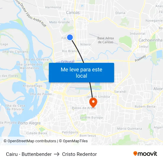 Cairu - Buttenbender to Cristo Redentor map