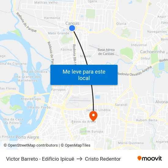 Victor Barreto - Edifício Ipicuê to Cristo Redentor map