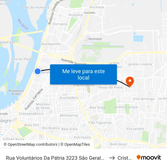 Rua Voluntários Da Pátria 3223 São Geraldo Porto Alegre - Rio Grande Do Sul 90230-011 Brasil to Cristo Redentor map