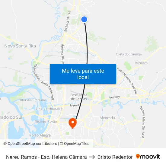 Nereu Ramos - Esc. Helena Câmara to Cristo Redentor map
