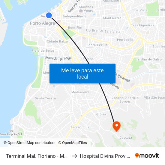 Terminal Mal. Floriano - Mercado to Hospital Divina Providência map