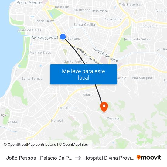 João Pessoa - Palácio Da Polícia Bc to Hospital Divina Providência map